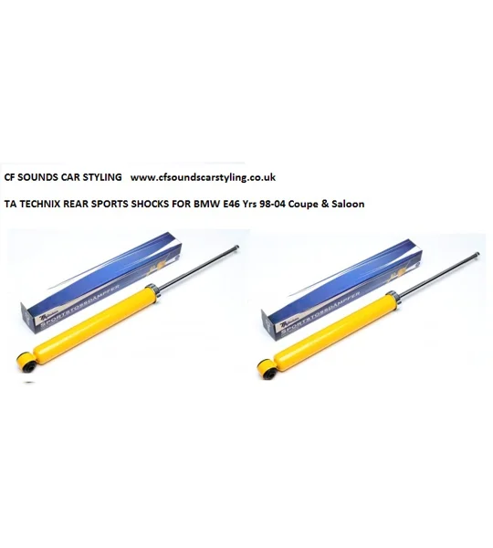 BMW E46, Yrs 98-04 Coupe & Saloon 316 - 328 models Pair Rear Sport Shock Absorbers TA TECHNIX