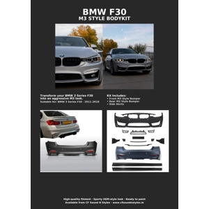 BMW 3 series F30 Yrs 11-18 M3 Bodykit, Front & Rear Bumper & Skirts