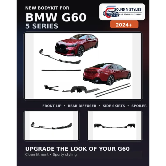 BMW 5 Series G60 M-Tech M Sport 2024- Gloss Black Aero Bodykit