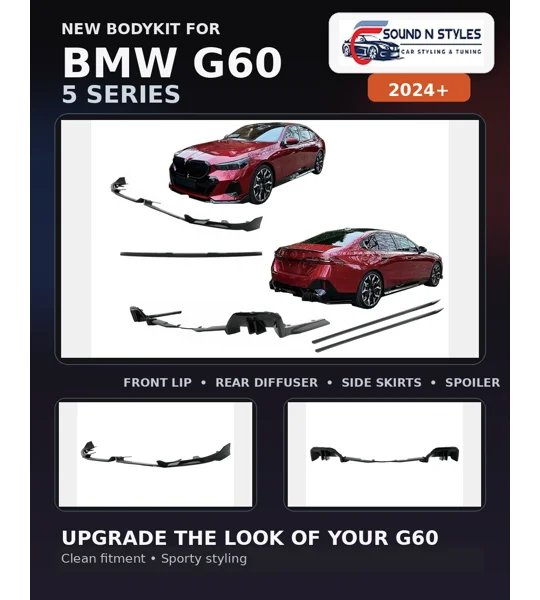 BMW 5 Series G60 M-Tech M Sport 2024- Gloss Black Aero Bodykit