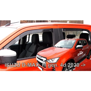 ISUZU D-Max III 4d 2020 onwards Brand New Heko 4 Piece Wind Deflectors 34007