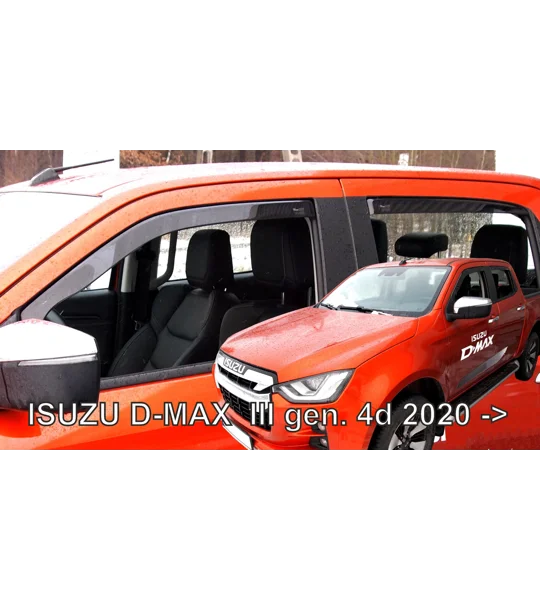 ISUZU D-Max III 4d 2020 onwards Brand New Heko 4 Piece Wind Deflectors 34007