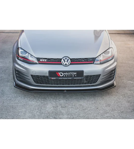 VW Golf MK 7 VII Yrs 12- GTD GTI Gloss Black Front Bumper Lip Splitter Spoiler MAXTON V2