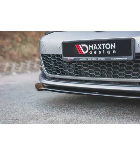 VW Golf MK 7 VII Yrs 12- GTD GTI Gloss Black Front Bumper Lip Splitter Spoiler MAXTON V2