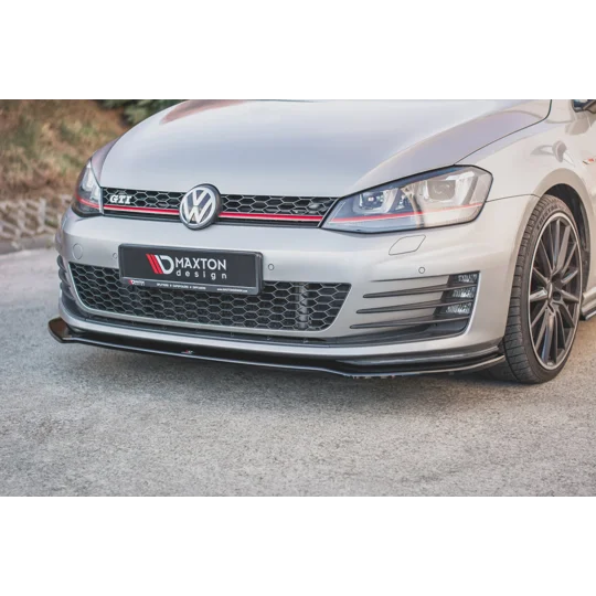 VW Golf MK 7 VII Yrs 12- GTD GTI Gloss Black Front Bumper Lip Splitter Spoiler MAXTON V2