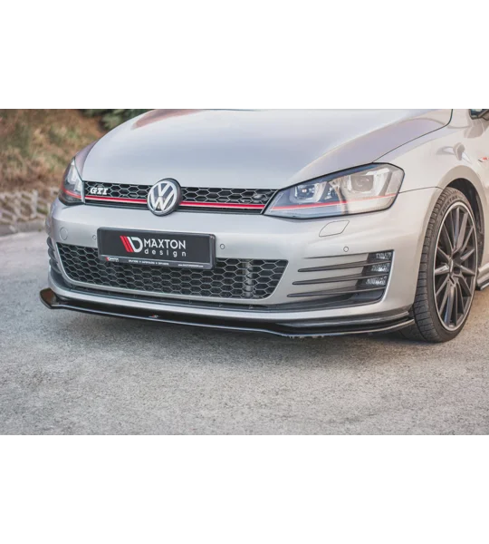 VW Golf MK 7 VII Yrs 12- GTD GTI Gloss Black Front Bumper Lip Splitter Spoiler MAXTON V2
