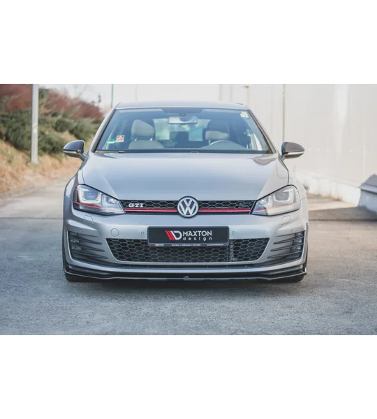 VW Golf MK 7 VII Yrs 12- GTD GTI Gloss Black Front Bumper Lip Splitter Spoiler MAXTON V2
