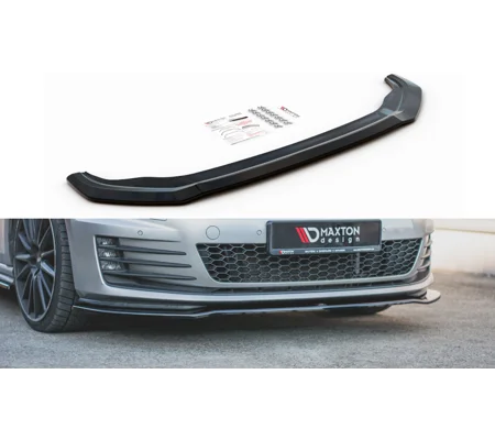 VW Golf MK 7 VII Yrs 12- GTD GTI Gloss Black Front Bumper Lip Splitter Spoiler MAXTON V2