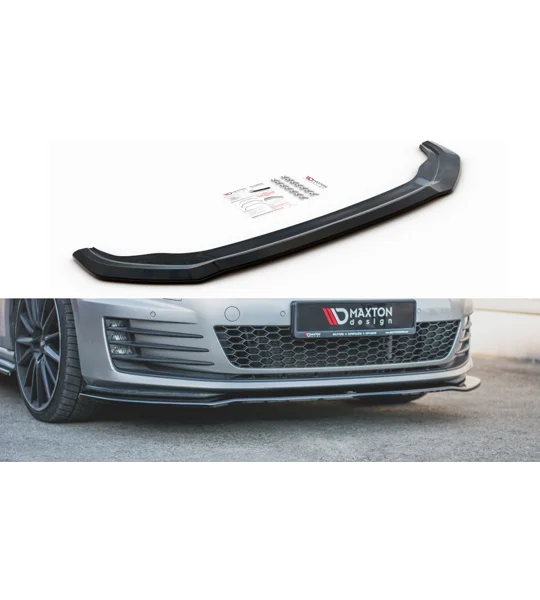 VW Golf MK 7 VII Yrs 12- GTD GTI Gloss Black Front Bumper Lip Splitter Spoiler MAXTON V2