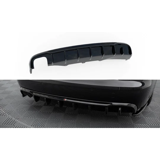 Audi A4 B8 SE Yrs 08-12, Maxton Design Gloss Black Rear Diffuser Twin Exit left Sides