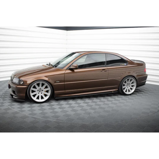 BMW E46 3 Series Coupe M Sport Sideskirt Extensions Splitters Diffuser Lip Plastic