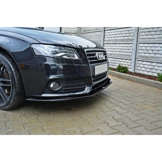 Audi A4 B8 Saloon SE Yrs 08-12, Front Bumper Splitter/Lip Plastic Maxton Gloss Black