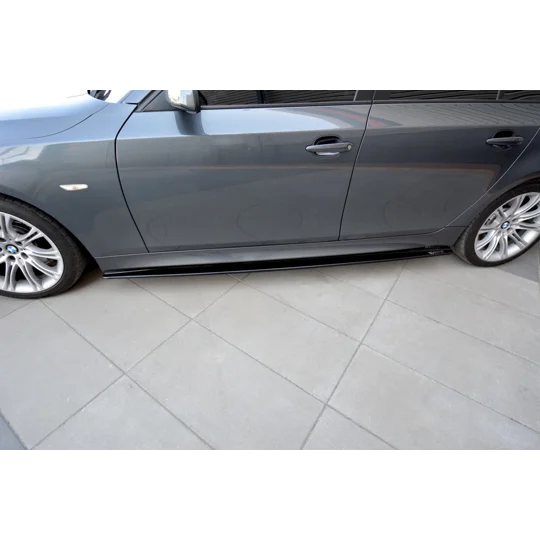 BMW E60 5 Series Yrs 03-09 Sideskirts Diffusers Maxton Design Gloss Black