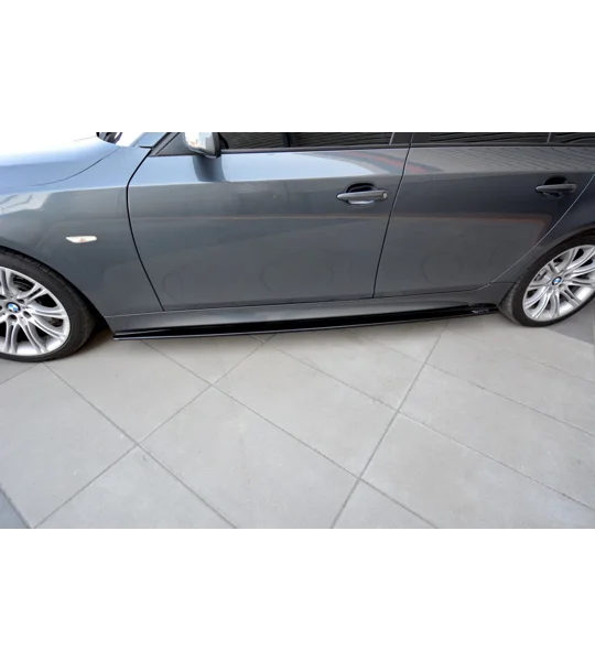 BMW E60 5 Series Yrs 03-09 Sideskirts Diffusers Maxton Design Gloss Black