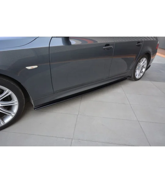 BMW E60 5 Series Yrs 03-09 Sideskirts Diffusers Maxton Design Gloss Black