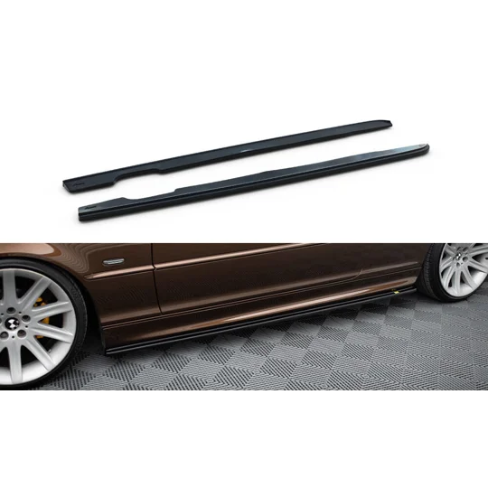 BMW E46 3 Series Coupe M Sport Sideskirt Extensions Splitters Diffuser Lip Plastic