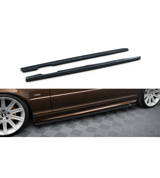 BMW E46 3 Series Coupe M Sport Sideskirt Extensions Splitters Diffuser Lip Plastic