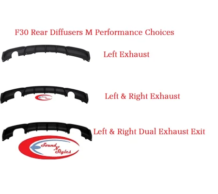 BMW F30 3 Series M Sport M Performance Rear Diffuser Choice of Design