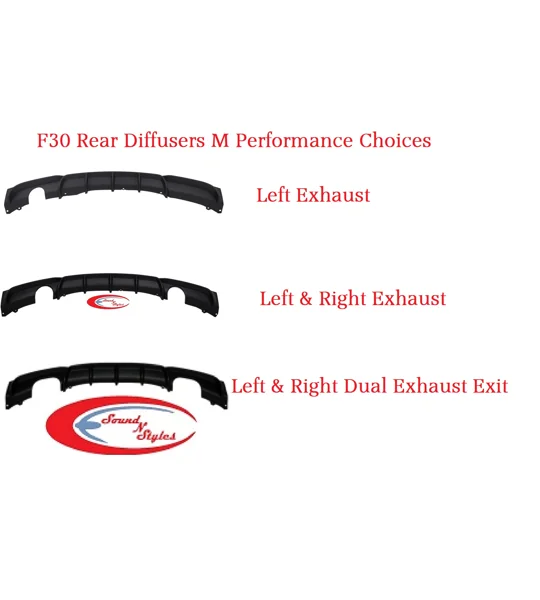 BMW F30 3 Series M Sport M Performance Rear Diffuser Choice of Design