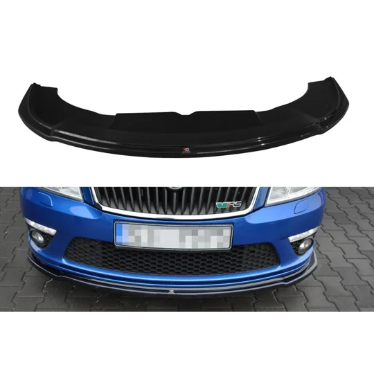 SKODA OCTAVIA RS MK2 FL MAXTON FRONT SPLITTER GLOSS BLACK