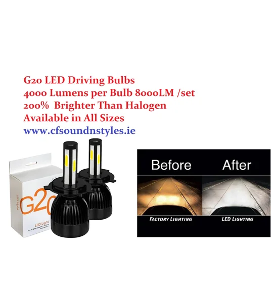 G20 Led Driving Headlight Bulbs Error Free H1 H3 H4 H7 H11 HB4 HB3 H8