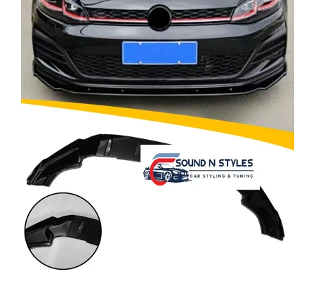 VW Golf MK 7 VII GTI GTD Front Bumper Lip Gloss Black