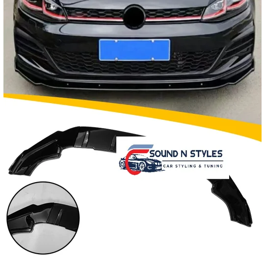 VW Golf MK 7 VII GTI GTD Front Bumper Lip Gloss Black
