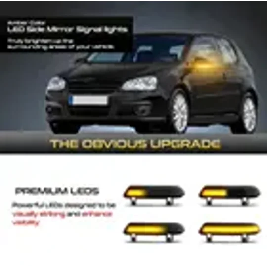 VW LED Dynamic Sequential Mirror Indicator Smoked