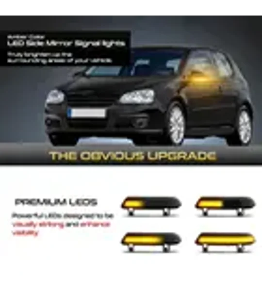 VW LED Dynamic Sequential Mirror Indicator Smoked