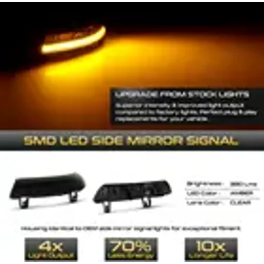 VW LED Dynamic Sequential Mirror Indicator Smoked