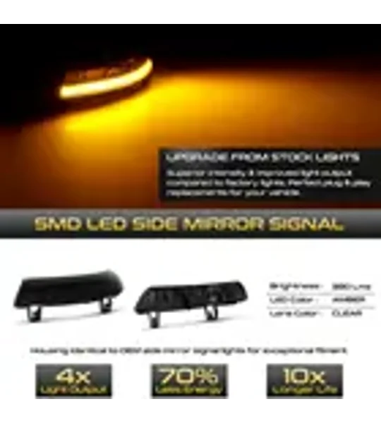 VW LED Dynamic Sequential Mirror Indicator Smoked