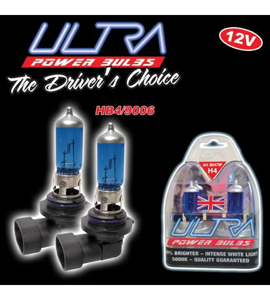 HB4 9006 ULTRA POWERBULBS XENON WHITE 5000K Pair