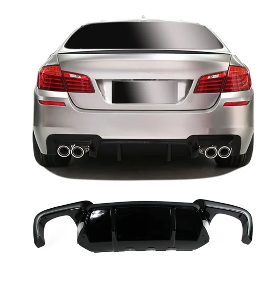 BMW 5 Series F10 Saloon Yrs 11-On Rear Diffuser M Performance Gloss Black