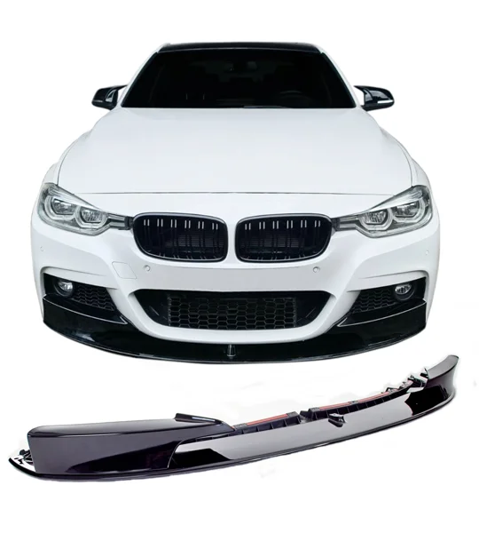 BMW F30 Yrs 11- Gloss Black M PERFORMANCE Front Bumper Lip Plastic 1Pc