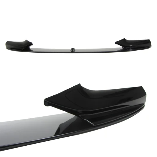 BMW 5 Series F10 F11 Yrs 10- Gloss Black M Performance Front Bumper Lip 2Pc Design
