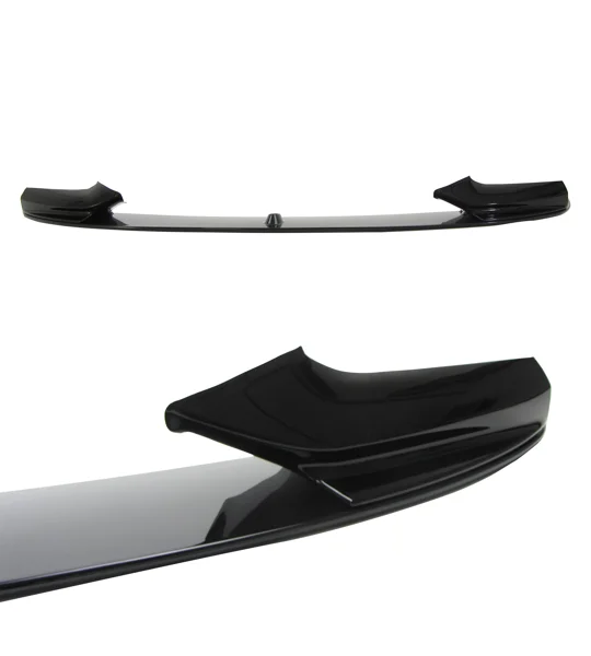 BMW 5 Series F10 F11 Yrs 10- Gloss Black M Performance Front Bumper Lip 2Pc Design