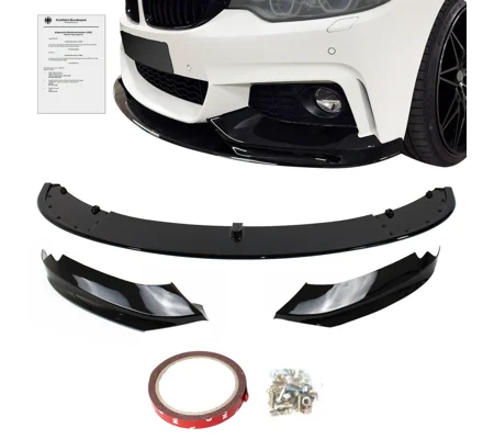 Front Bumper Spoiler Lip Gloss Black BMW 4 Series F32 F33 F36 Coupe Cabrio Grand Coupe M-Performance
