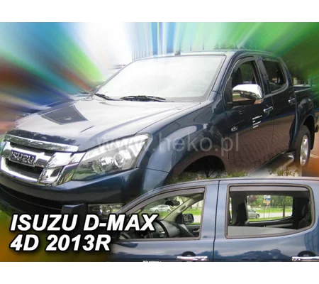 ISUZU D-MAX II 4D 2012-0 Brand New Heko 4 Piece Wind Deflectors 34005