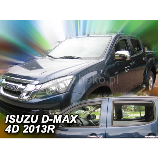 ISUZU D-MAX II 4D 2012-0 Brand New Heko 4 Piece Wind Deflectors 34005