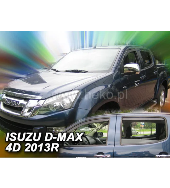 ISUZU D-MAX II 4D 2012-0 Brand New Heko 4 Piece Wind Deflectors 34005