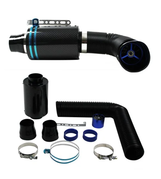 Real Carbon Power Sport Air Filter Induction Intake Kit Universa