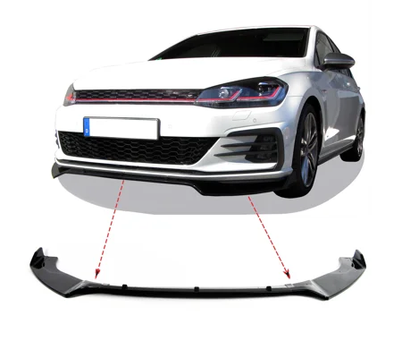 VW Golf MK 7 VII GTI GTD Front Bumper Lip Gloss Black