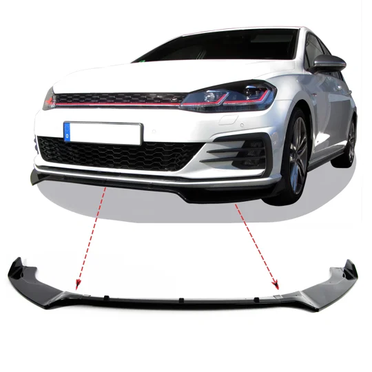 VW Golf MK 7 VII GTI GTD Front Bumper Lip Gloss Black