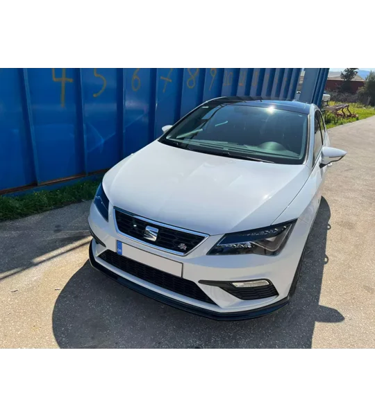Seat Leon 5F FR 2017 - 2020 Gloss Black Front Bumper Lip Spoiler Splitter