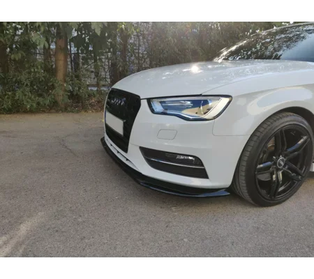 Audi A3 Yrs 12-16 Front Bumper Lip Spoiler Splitter Gloss Black