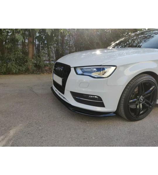 Audi A3 Yrs 12-16 Front Bumper Lip Spoiler Splitter Gloss Black