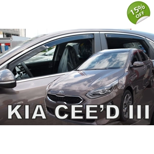 Kia Ceed III 5 Drs Yrs 2018 0n Brand New Heko 4 Piece Wind Deflectors 20183