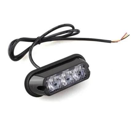 3 LED Strobe Grill Amber Truck Kamar 4x4 Agri Trailer Truck 12/24V