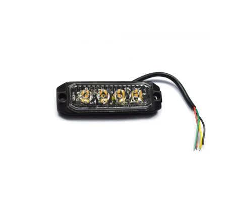 4 LED 12Watt Strobe Lamp Light Grill Amber Truck Kamar 4x4 Agri Trailer Truck 12/24V