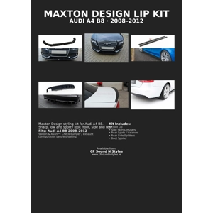 Audi A4 B8 Saloon SE Yrs 08-12, Maxton Gloss Black Bodykit Lip Kit